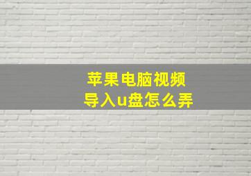 苹果电脑视频导入u盘怎么弄