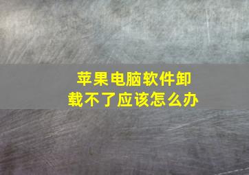 苹果电脑软件卸载不了应该怎么办