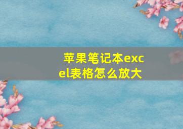 苹果笔记本excel表格怎么放大