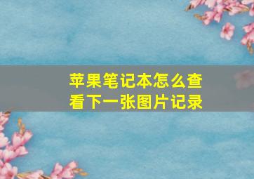 苹果笔记本怎么查看下一张图片记录