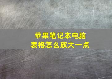 苹果笔记本电脑表格怎么放大一点