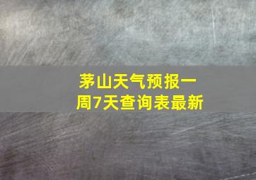 茅山天气预报一周7天查询表最新