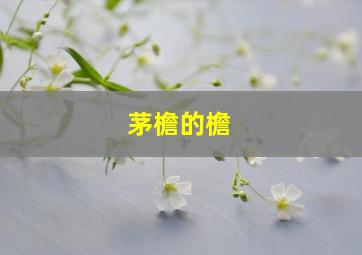 茅檐的檐