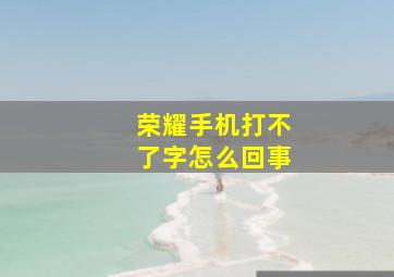 荣耀手机打不了字怎么回事