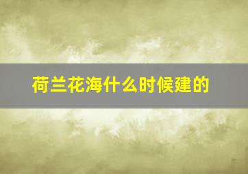 荷兰花海什么时候建的