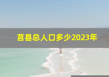 莒县总人口多少2023年