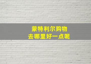 蒙特利尔购物去哪里好一点呢