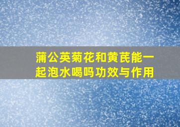 蒲公英菊花和黄芪能一起泡水喝吗功效与作用