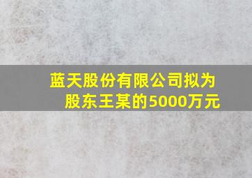 蓝天股份有限公司拟为股东王某的5000万元