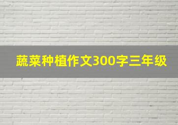 蔬菜种植作文300字三年级