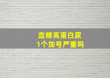 血糖高蛋白尿1个加号严重吗