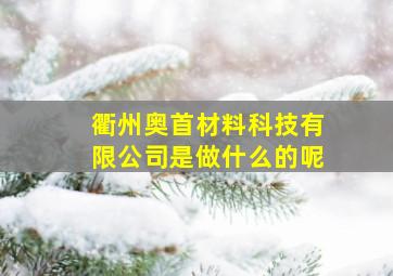 衢州奥首材料科技有限公司是做什么的呢