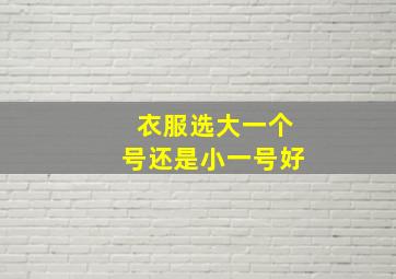 衣服选大一个号还是小一号好