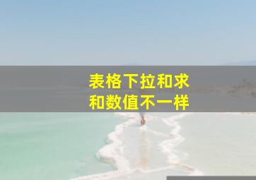 表格下拉和求和数值不一样