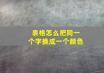 表格怎么把同一个字换成一个颜色