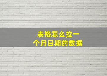 表格怎么拉一个月日期的数据