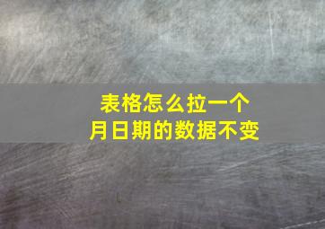 表格怎么拉一个月日期的数据不变