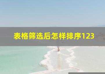 表格筛选后怎样排序123