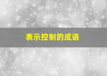 表示控制的成语