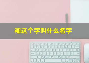 袖这个字叫什么名字