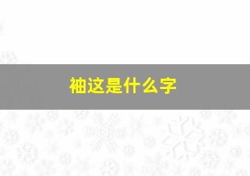 袖这是什么字