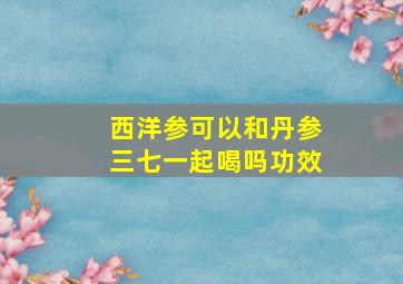 西洋参可以和丹参三七一起喝吗功效