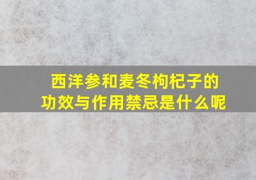 西洋参和麦冬枸杞子的功效与作用禁忌是什么呢