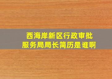 西海岸新区行政审批服务局局长简历是谁啊