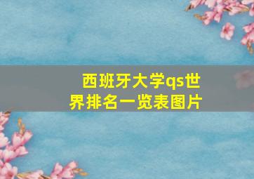 西班牙大学qs世界排名一览表图片