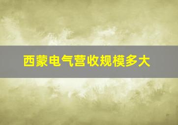 西蒙电气营收规模多大