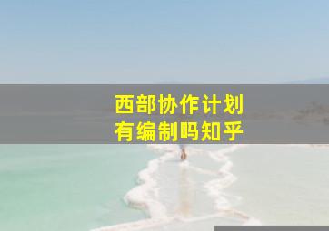 西部协作计划有编制吗知乎