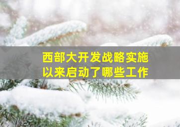 西部大开发战略实施以来启动了哪些工作