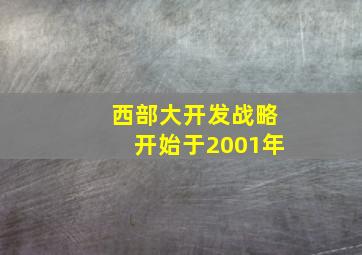 西部大开发战略开始于2001年