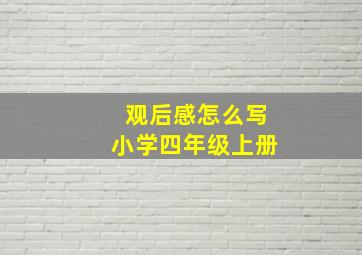 观后感怎么写小学四年级上册