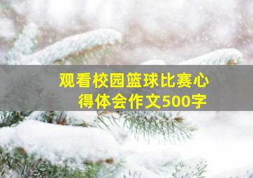 观看校园篮球比赛心得体会作文500字