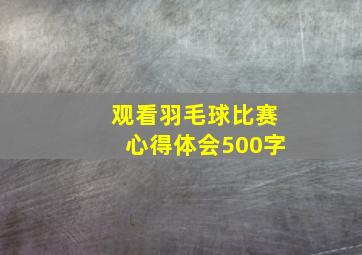 观看羽毛球比赛心得体会500字