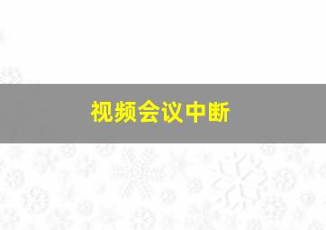 视频会议中断