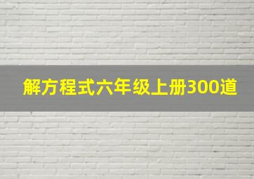 解方程式六年级上册300道