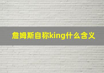 詹姆斯自称king什么含义