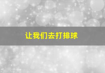 让我们去打排球