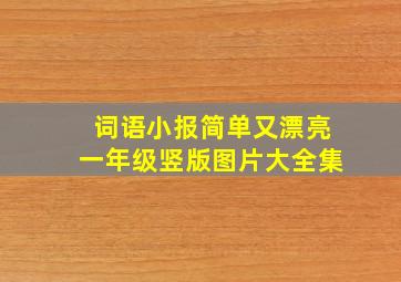 词语小报简单又漂亮一年级竖版图片大全集