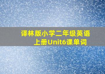 译林版小学二年级英语上册Unit6课单词