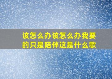 该怎么办该怎么办我要的只是陪伴这是什么歌