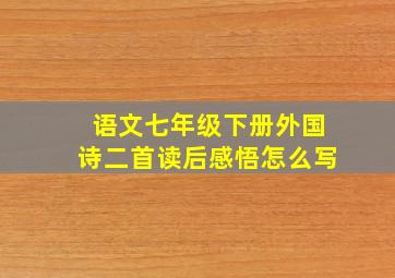 语文七年级下册外国诗二首读后感悟怎么写