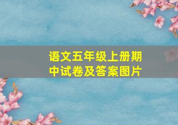 语文五年级上册期中试卷及答案图片