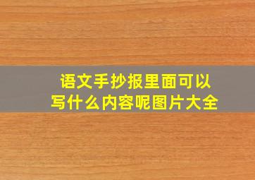 语文手抄报里面可以写什么内容呢图片大全