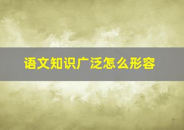 语文知识广泛怎么形容