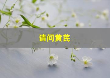 请问黄芪