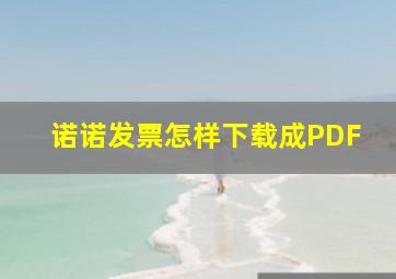 诺诺发票怎样下载成PDF