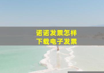 诺诺发票怎样下载电子发票